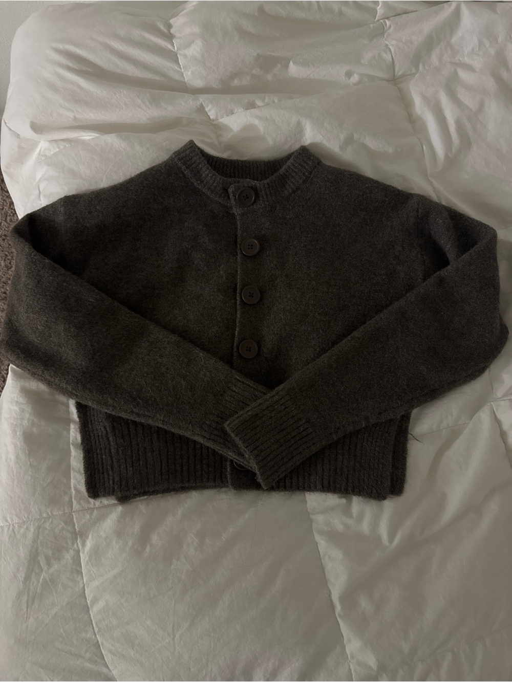 Zara Dark Brown Button-Up Cardigan